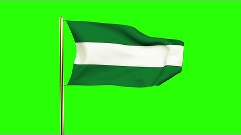 Andalucia Flag Waving In The Wind. Green Screen, Alpha Matte. Loopable Animation Stock Animation