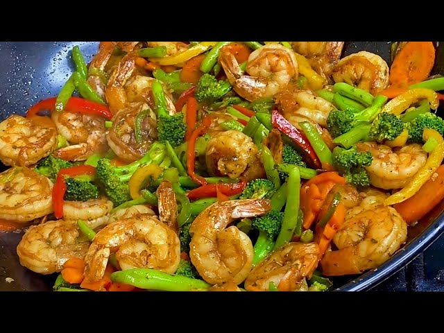 Shrimp & Vegetable Stir Fry, Quick & Easy class=