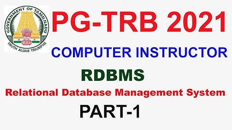 TRB  Computer Instructor RDBMS Relational Database Management system | VIBRANT ONLINE ACADEMY
