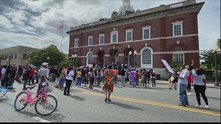 Hundreds gather in Brunswick, call for justice in Arbery case Saturday