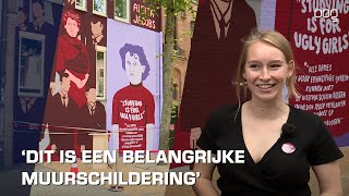 Muurschildering Aletta Jacobs onthuld aan Broerstraat: ‘Ze is zo’n ontzettend coole vrouw’
