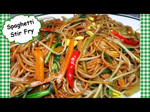 Chinese Vegetarian Spaghetti Stir Fry Recipe ~ Vegetable Lo Mein