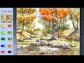 Landscape Watercolor - Forest Road (sketch & color mixing) NAMIL ART