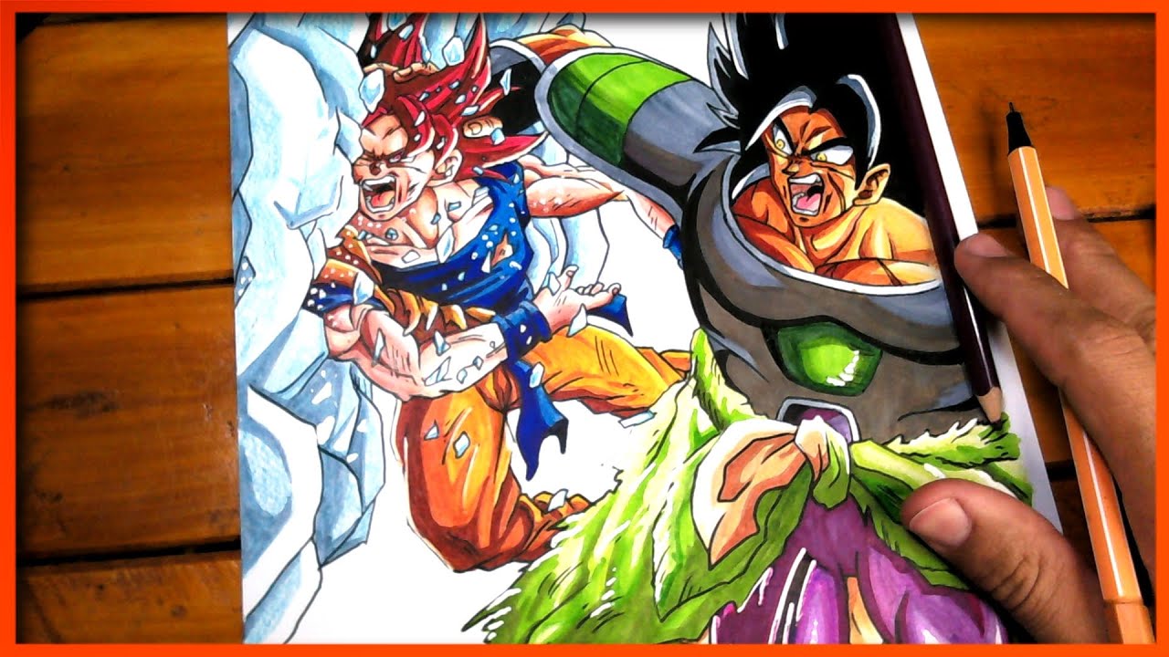 Cómo dibujar EL Goku god vs Broly: dibujo paso a paso - YouTube