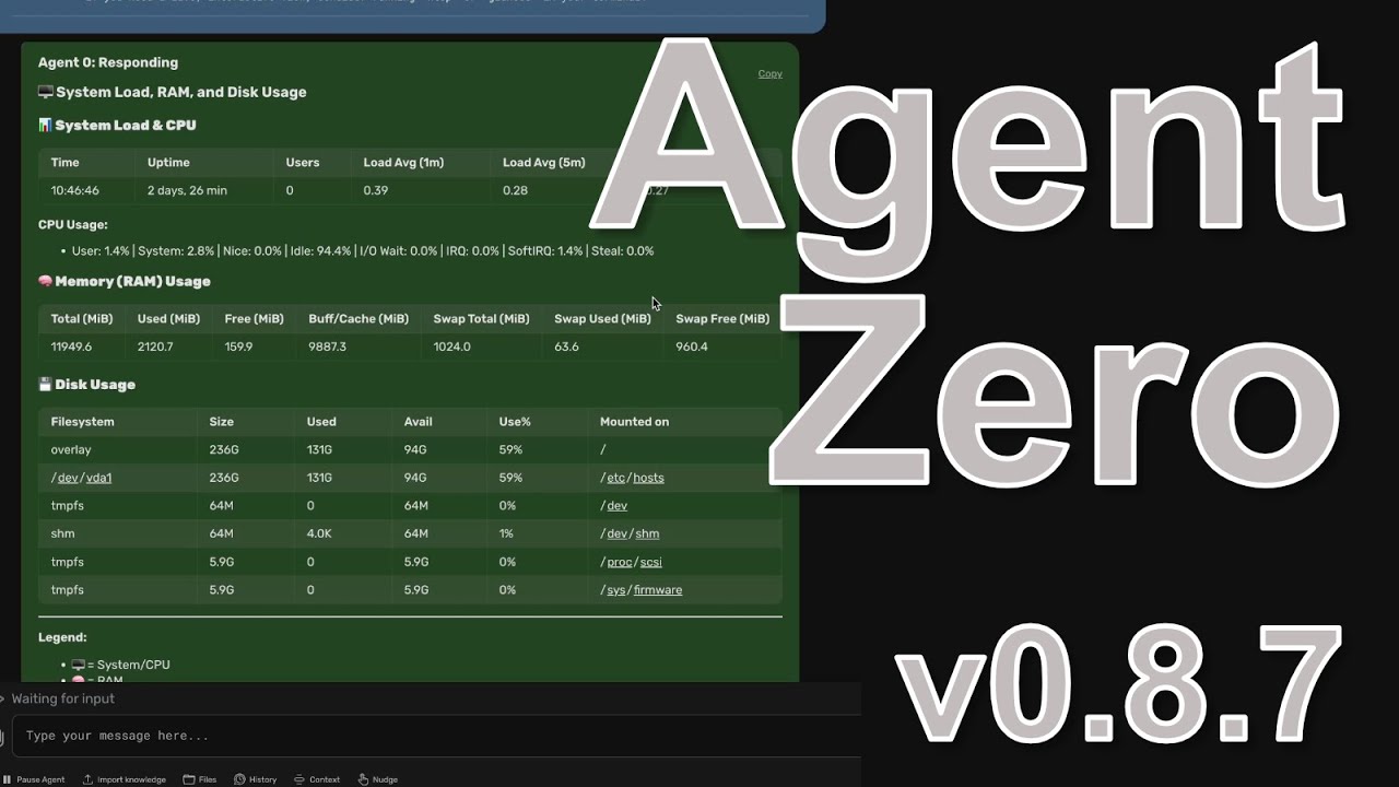 Agent Zero 🤖 Live Formatting & Document RAG - YouTube