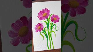 💖🌸👌Pink flowers acrylic painting 🎨💯🌈 #shorts #pink #acrylicpainting #drawing