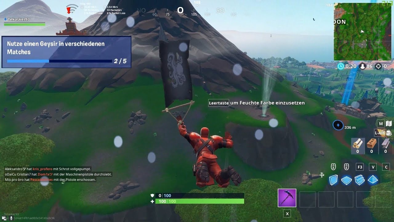 nutze einen geysir in verschiedenen matches use a volcano vent fortnite season 8 herausforderung - fortnite alle piratenlager auf der map