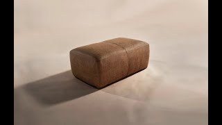 Denver Ottoman in Cognac Tan from Poly & Bark | minimalist ottoman, modern design, mid-century