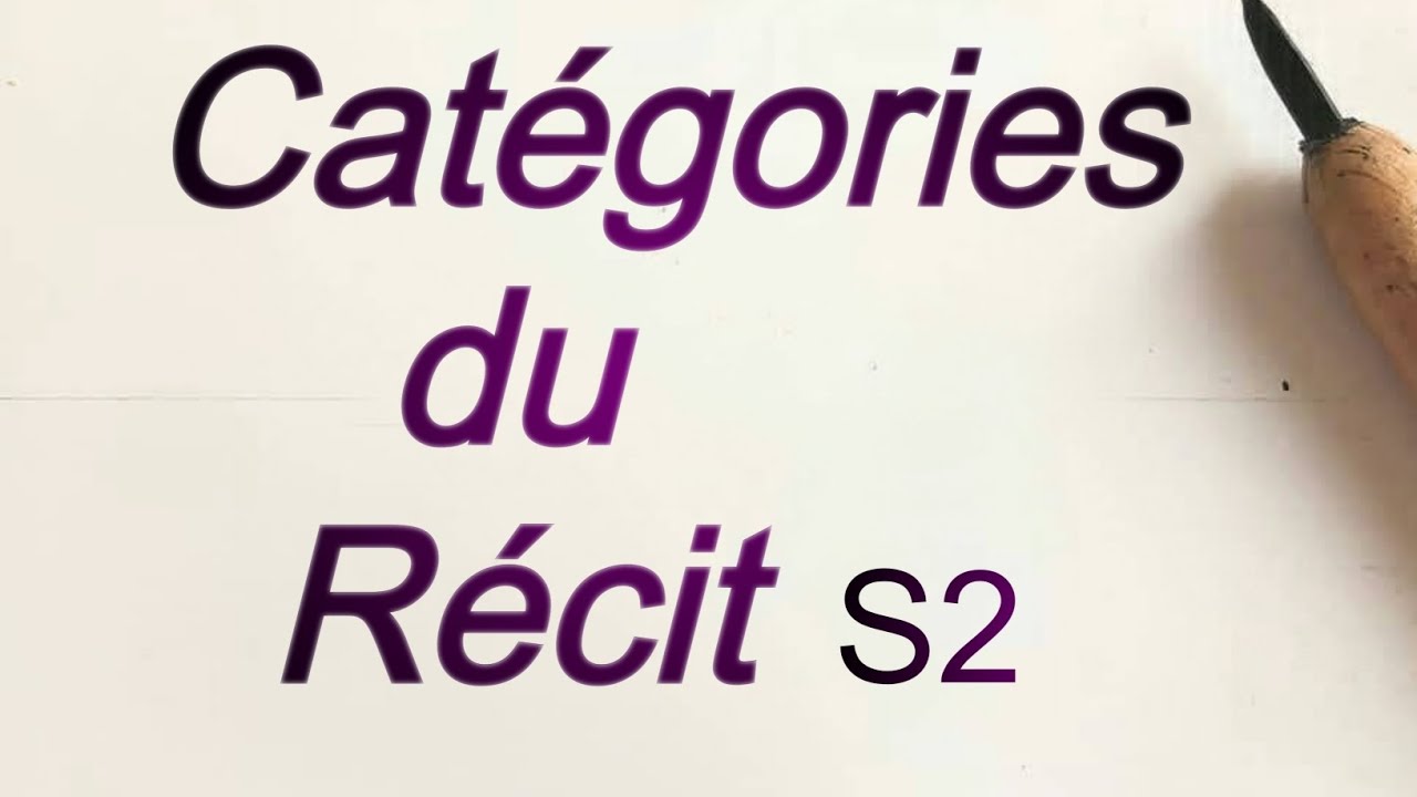 Categories du récit s2 درس شامل لكل ما ستحتاجه في هذه المادة