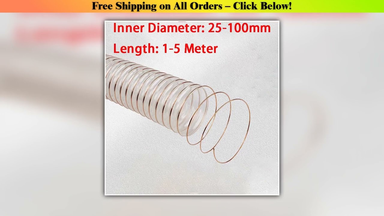 Inner Diameter 20100mm Clear PU Dust Collection Hose For Use with Dust Collectors with Ports Ideal