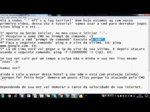 COMO DERRUBAR QUALQUER SITE, BLOG'S E JOGOS COM CMD (PROMPT DE COMANDO)