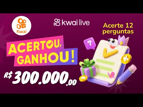 ACERTOU GANHOU DO KWAI: R$ 300.000,00 EM KWAI GOLD DISTRIBUÍDOS. ACERTE 12 PERGUNTAS NA LIVE