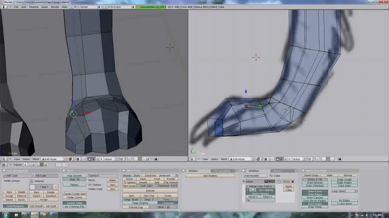 Blender 3D tutorial how to make a dragon 2.0 part 5 - YouTube