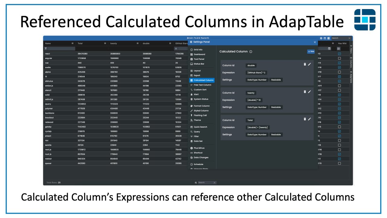 Referenced Calculated Columns in AdapTable - YouTube