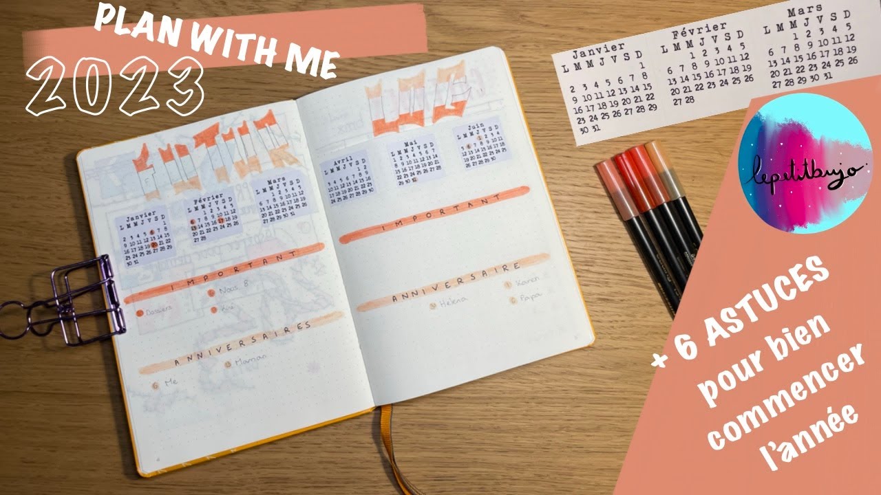 PLAN WITH ME 2023 + 6 Astuces pour bien commencer l'année | Bullet Journal