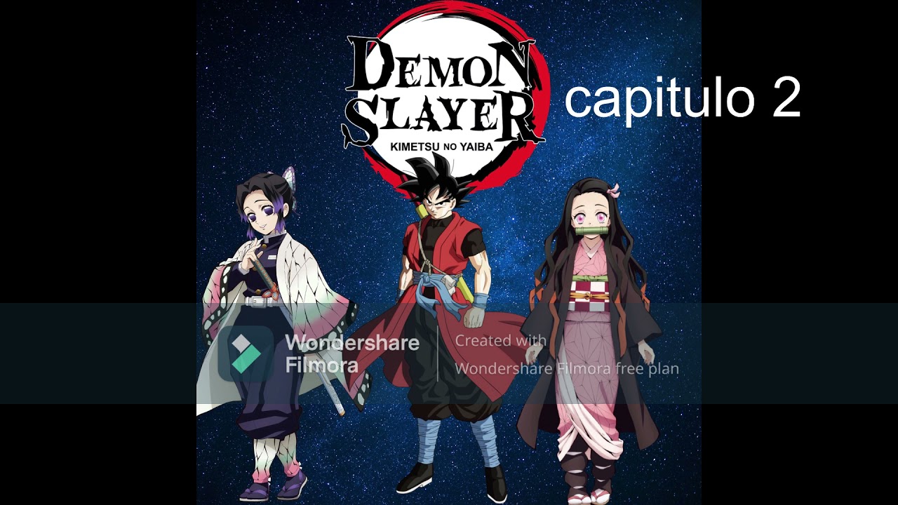 goku en kimetsu no yaiba/goku dios dimensional cap.  2