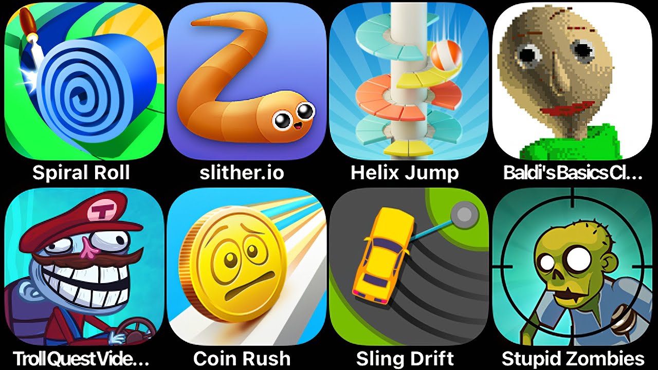 Spiral Roll, Slither.io, Helix Jump, Baldi's Basics Class, Troll Quest ...