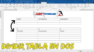 Dividir Tabla en Word 📃