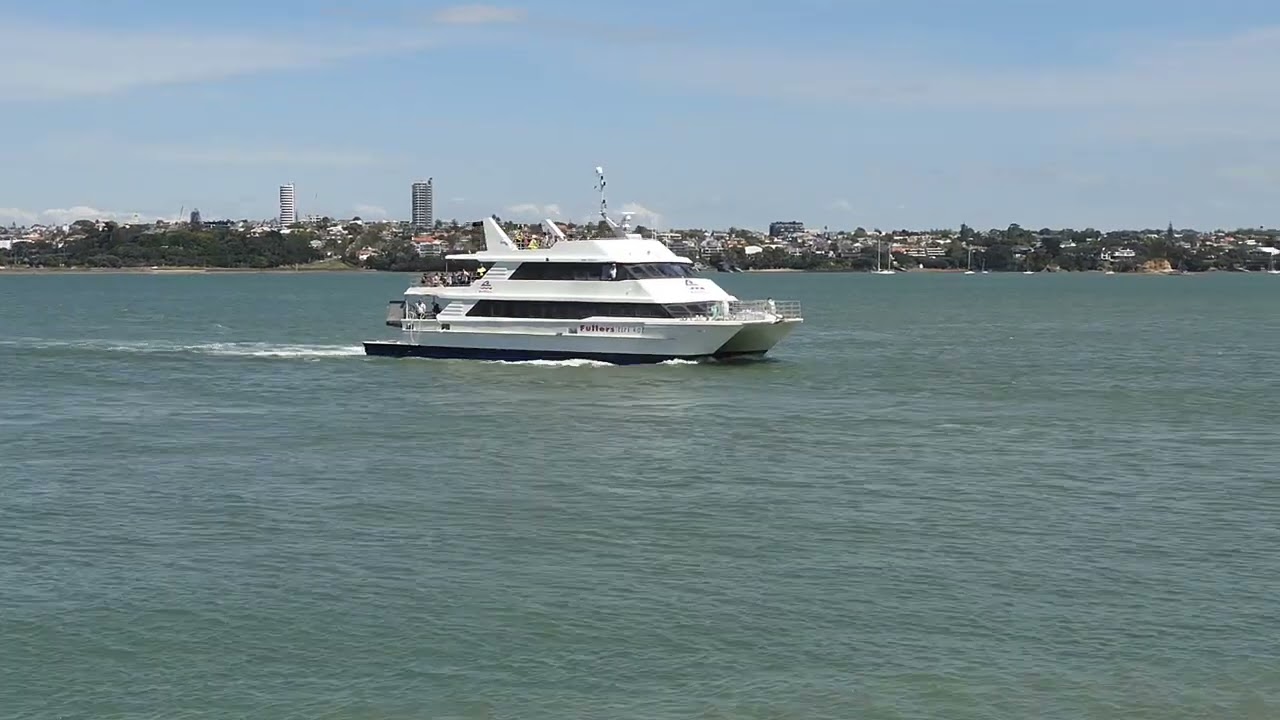 Ferry arriving at Birkenhead Wharf, North Shore, Auckland, New Zealand
