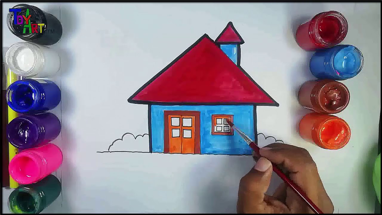 How To Draw House and Coloring Easy Step By Step and Learn Colors For Kids ToyArt MTM