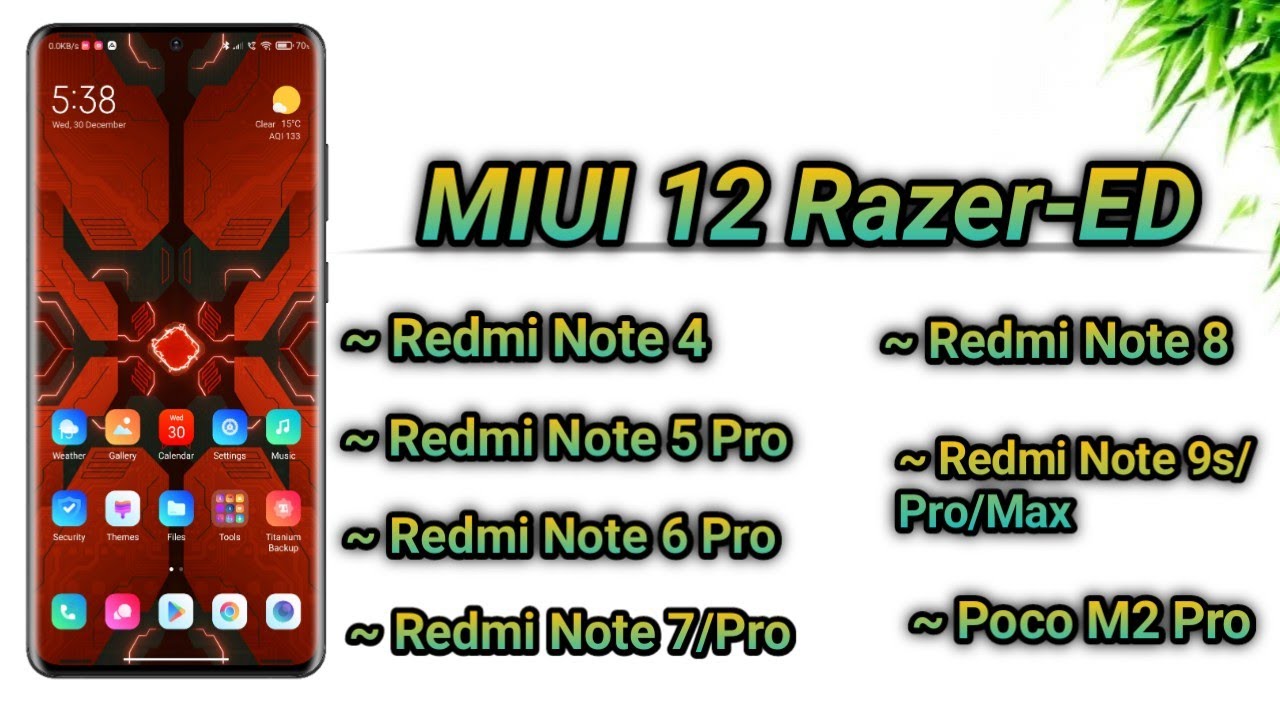 Miui Razer Mod MIUI 12 Razer-ED v21.01.01 Update for Some Devices | Redmi Note 4 , 5 ...