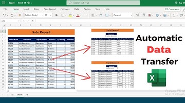 Automatic Transfer Data From Master Sheet to Another Sheets in Excel | Advance Excel | Elesson Info