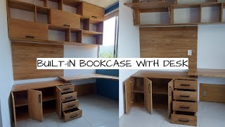 How to Build Custom Bookcases with Built-In Desk