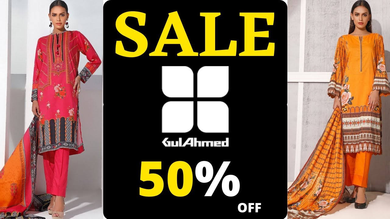 Gul Ahmed Unstitched 2 & 3Piece Suits SALE SALE Upto 50 OFF With