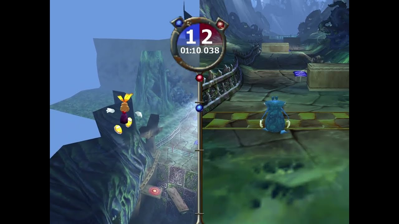 Rayman M - Floating Glitch (2 Player Race)