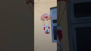 novo noel de paraquedas com rapel muito raro na coleção!!( parachute santa with rappel very rare)