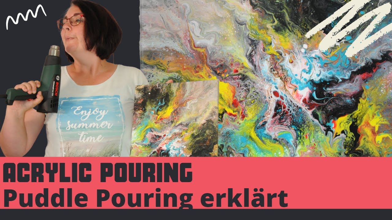Acryl Gießen Acrylic Puddle Pouring Grundlagen DIY für Anfänger Tutorial in Deutsch Fluid
