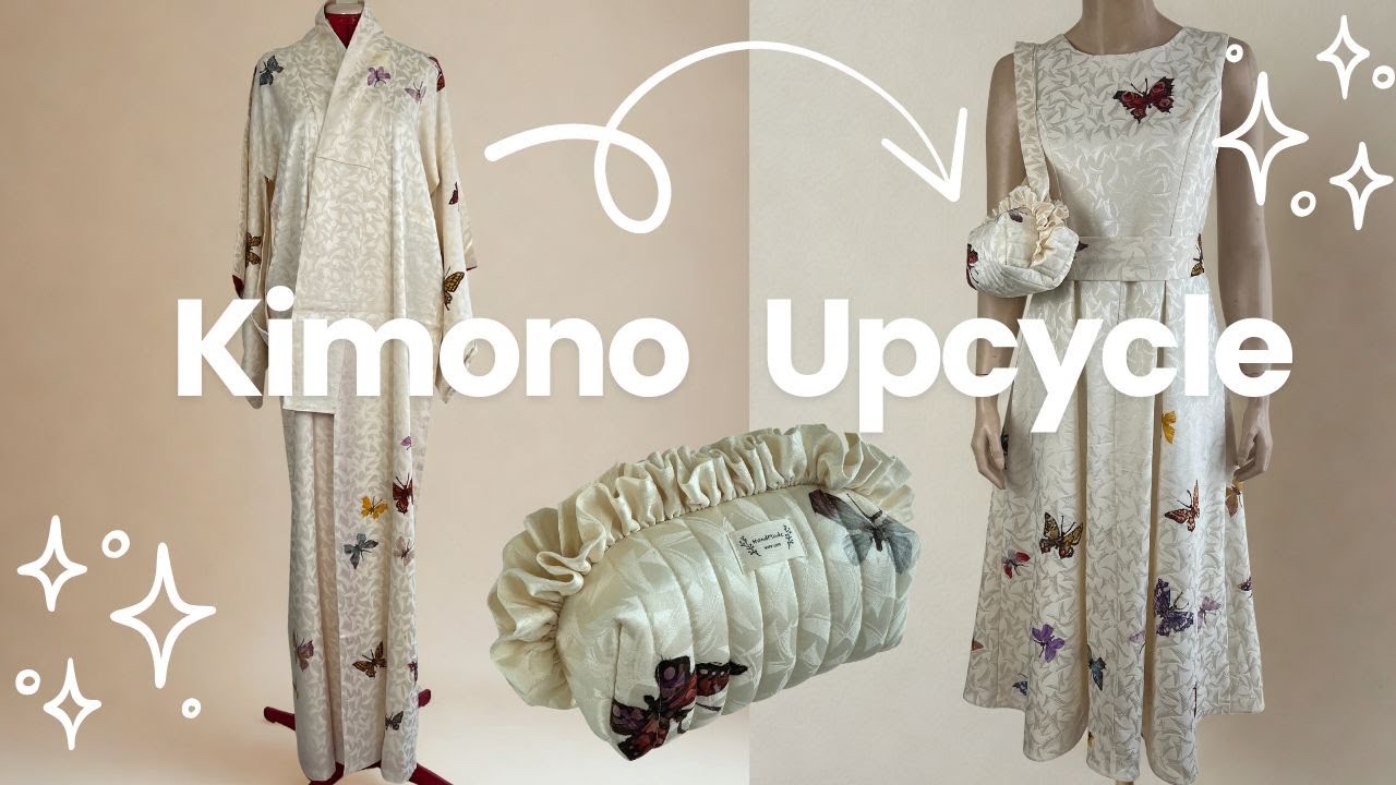 Turning a Vintage Kimono into a Modern Dress | Elegant Upcycling Transformation