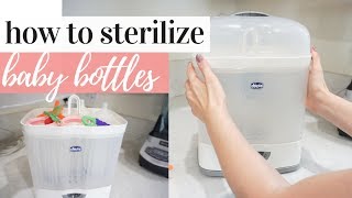 HOW TO STERILIZE BABY BOTTLES | CHICCO NATURALFIT 3-IN-1 MODULAR STERILIZER | BABY ESSENTIALS