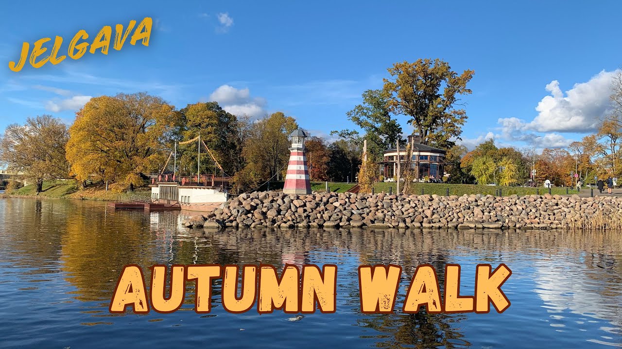 Relaxing Autumn Walk by the River | Jelgava, Latvia