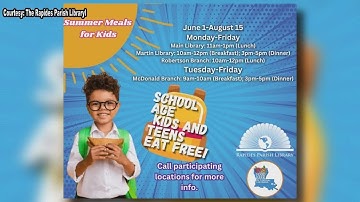 Rapides Parish Library is offering a summer meal program