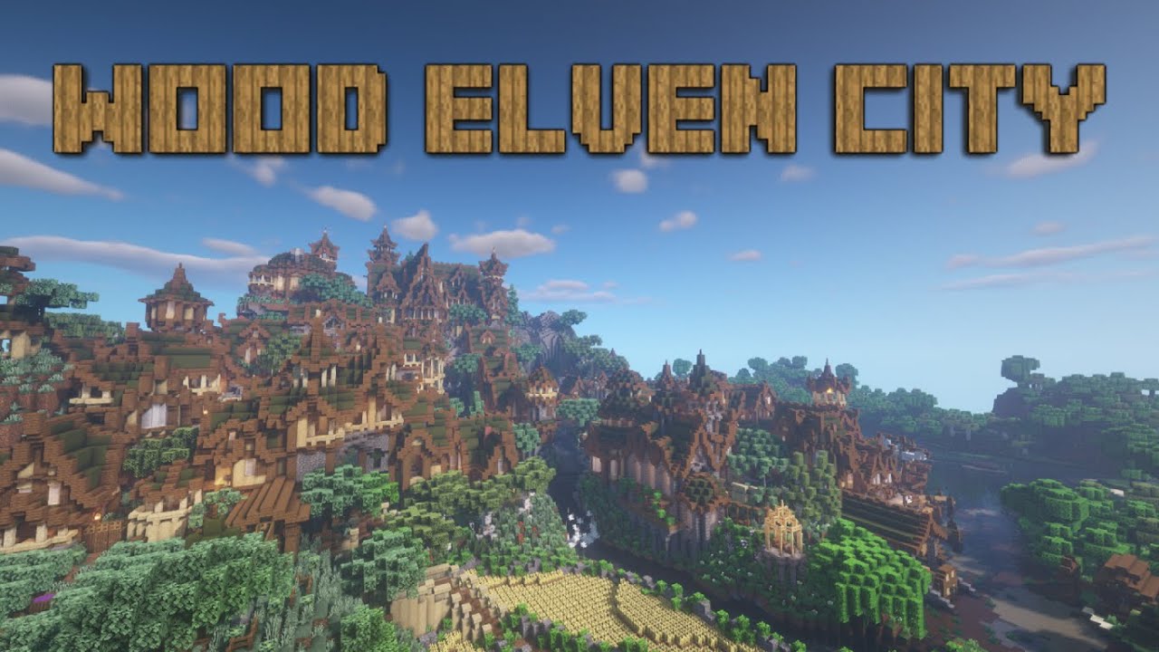 minecraft wood elven city, wood elven city, minecraft elven city,...