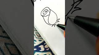 Easy rose drawing for beginners🌹#trending #simple #art #sketch #shorts #viral #artist#trendingshorts