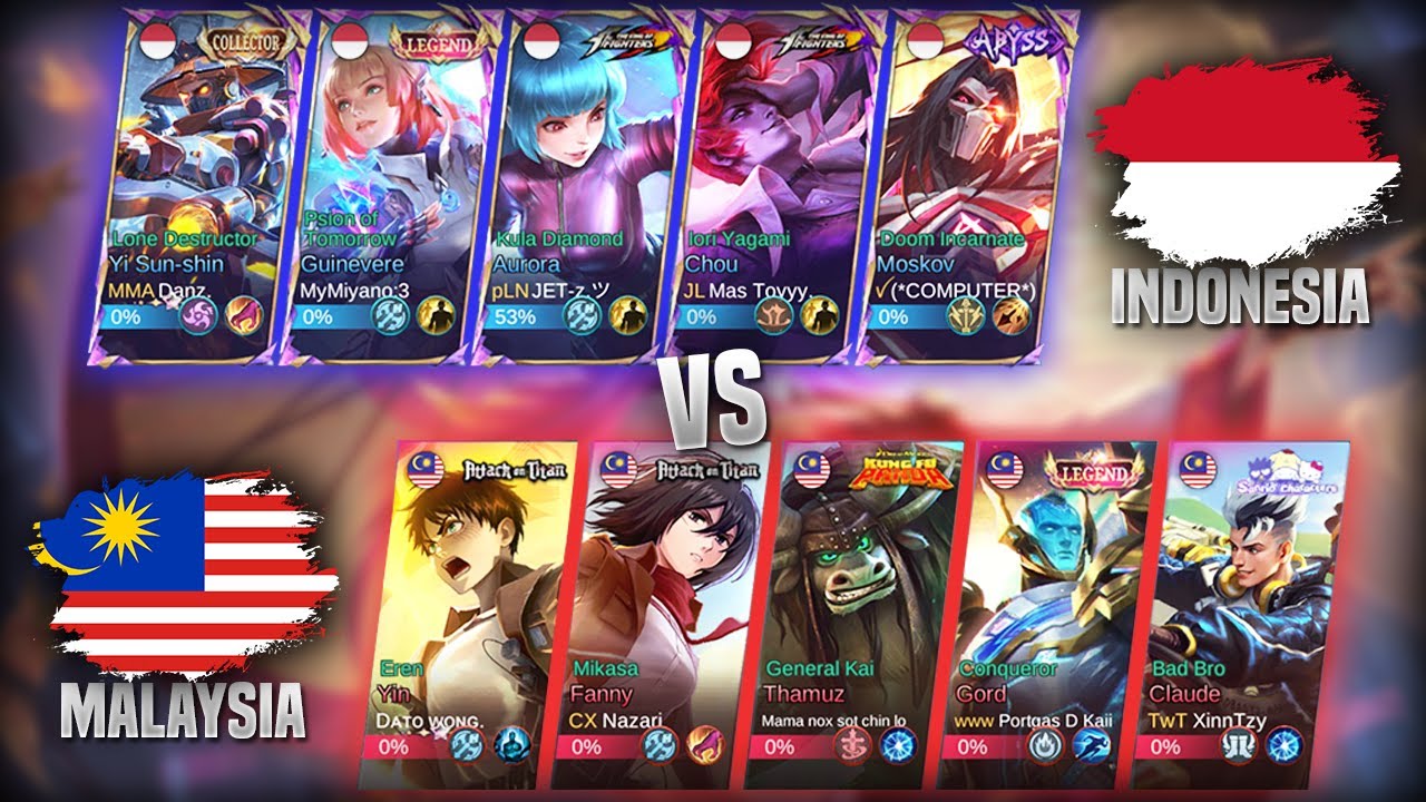 KOF vs. AOT!! 2 KOF Skin INDONESIA vs. 2 AOT Skin MALAYSIA!! National
