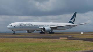 Cathay Pacific 777 taking off out of Auckland