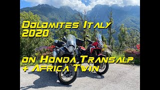 Dolomites 2020 (Italian Alps) on motorcycles Honda Transalp XL700V and Africa Twin CRF1000L