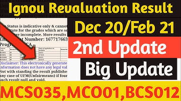 {Breaking news} ignou revaluation result dec 2020|ignou revaluation results 2nd Update