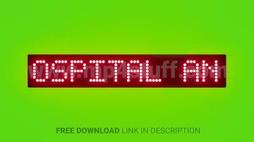 Limit Speed Near Hospital and School Scrolling Red Dot Matrix LED Text Animation on Green Screen Sea