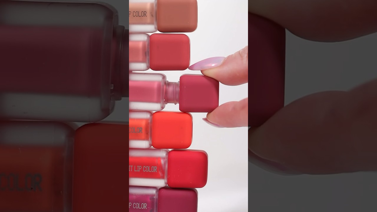About face matte lipstick texture swatches. 