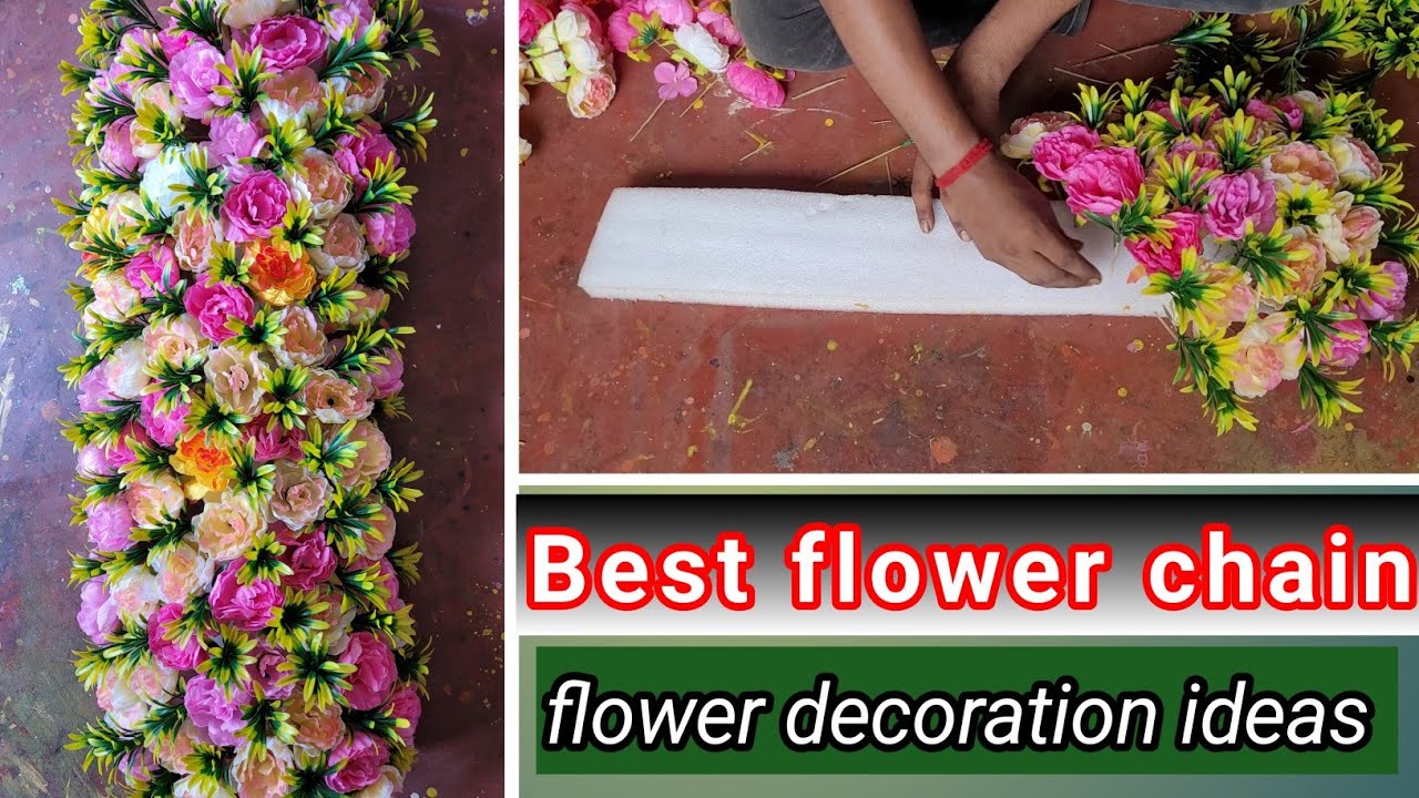 Best flower chain | flower chain making for wedding decoration | flower ...