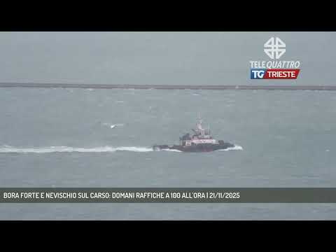BORA FORTE E NEVISCHIO SUL CARSO: DOMANI RAFFICHE A 100 ALL'ORA | 21/11/2025
