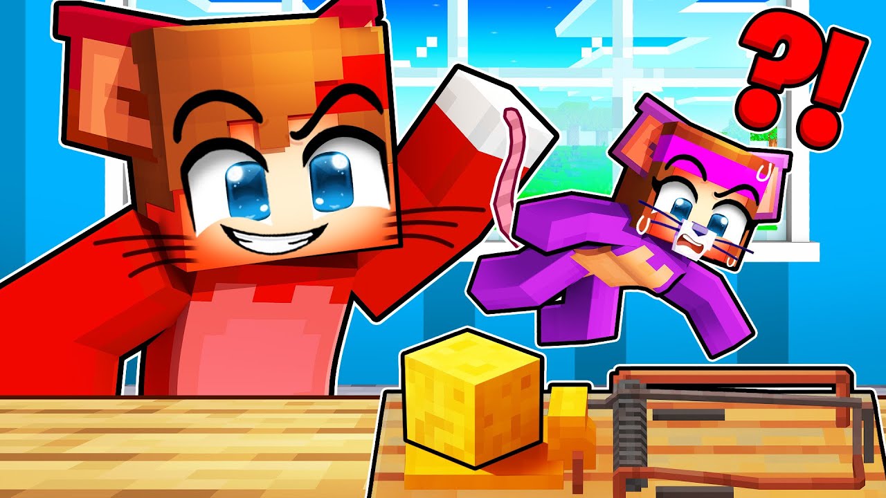 J'ai fait le CHAT et ma Fangirl la SOURIS et Nous avons joué au Chat et à la Souris sur Minecraft !