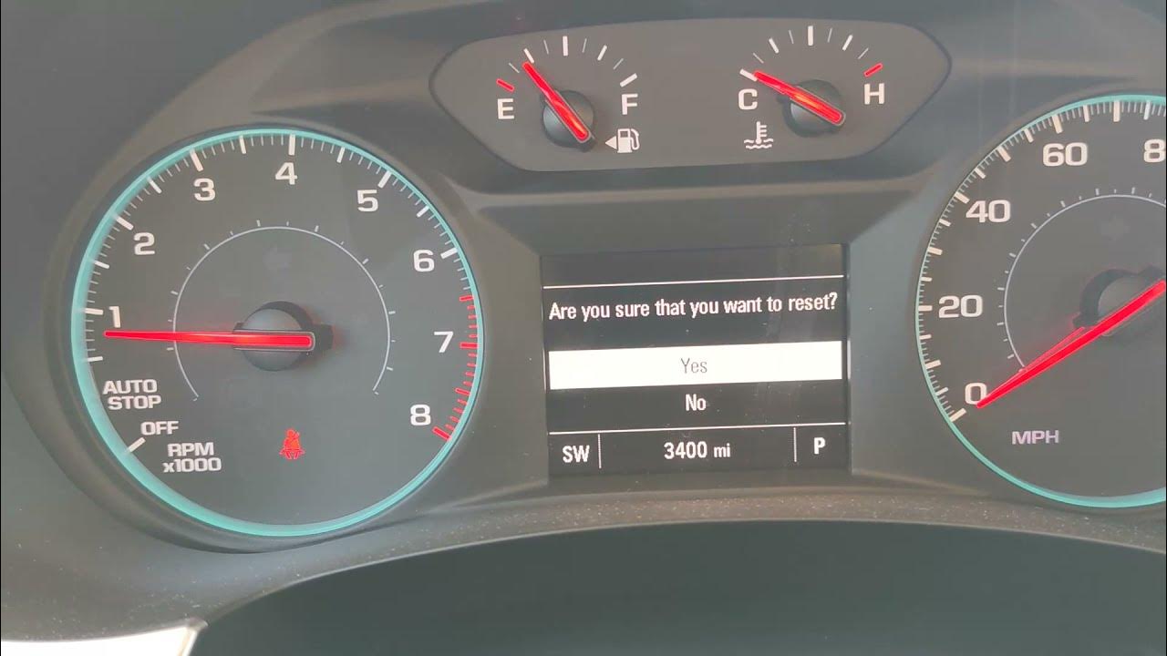 2021 chevy traverse oil reset - YouTube