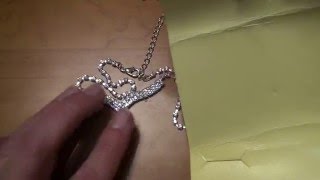 Комплект - колье и серьги - под серебро с кристаллами из Китая Комплект - колье и серьги - под серебро с кристаллами из Китая