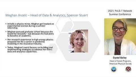 2021 PoLS-T Exchange | Day 1: Why Physics? | Speaker: Crystal Bailey, APS