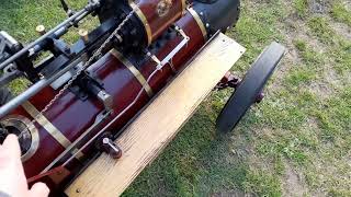 Miniature traction engine whistles on the 20.5.23 part 2 at Castle combe Steam rally